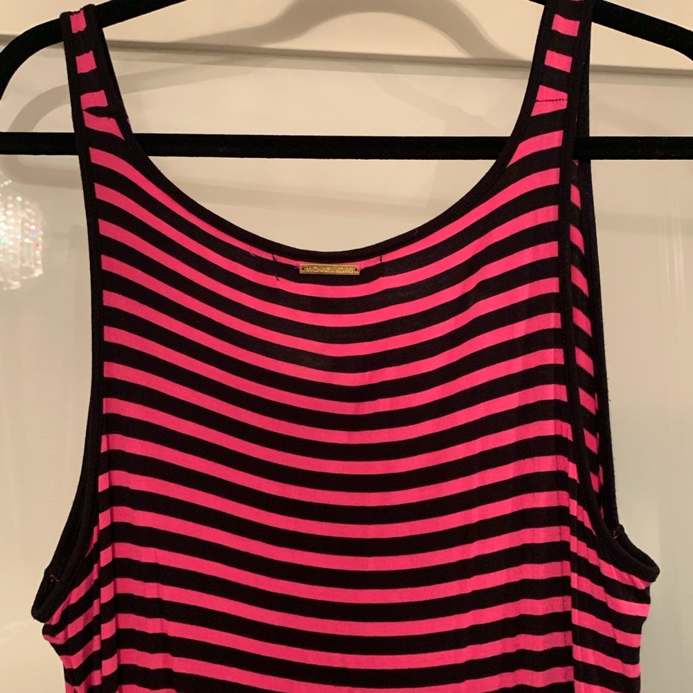 Michael Kors Pink/Black Asymmetrical Hem Dress - Picture 6 of 8